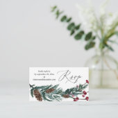 Carte D'accompagnement Budget Hiver Pine Cone & Berry SM Repas RSVP (Debout devant)