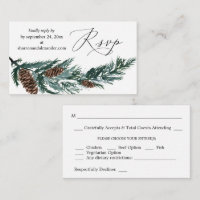 Budget Hiver Pine Cône Vert Repas SM RSVP