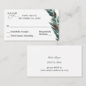 Carte D'accompagnement Budget Hiver Pine Cône vert SM Pas de repas RSVP (Devant / Derrière)