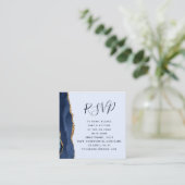 Carte D'accompagnement Budget Marine Gold Light Blue Agate QR Code RSVP (Debout devant)