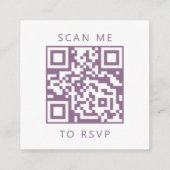 Carte D'accompagnement Budget Mauve Script Wedding QR Code RSVP (Dos)