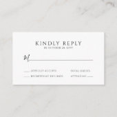 Carte D'accompagnement BUDGET Minimal Élégant Typographie Mariage RSVP (Dos)