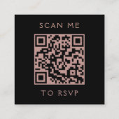 Carte D'accompagnement Budget Moody Floral Ivor Rose or QR Code RSVP (Dos)