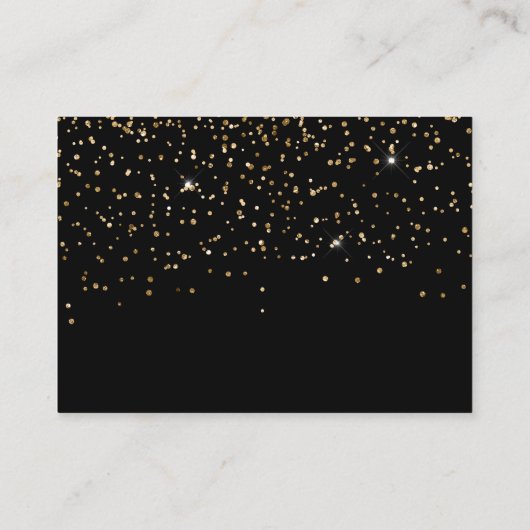 Carte D'accompagnement BUDGET Parties scintillant Noir et Or Masquerade R (Dos)