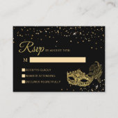 Carte D'accompagnement BUDGET Parties scintillant Noir et Or Masquerade R (Devant)
