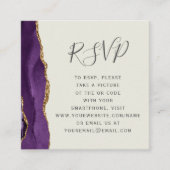Carte D'accompagnement Budget Purple Agate ivoire Mariage QR Code RSVP (Devant)