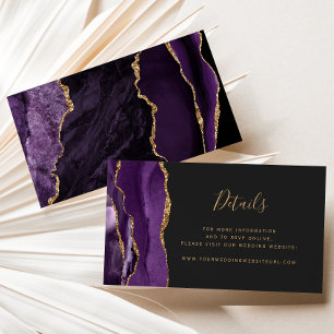Carte D'accompagnement Budget Purple Gold Agate Dark Mariage Website