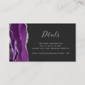 Carte D'accompagnement Budget Purple Silver Agate Dark Mariage Website (Devant)