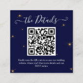 Carte D'accompagnement Budget QR Code Midnight Stars Site Mariage (Devant)