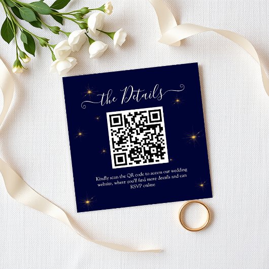 Carte D'accompagnement Budget QR Code Midnight Stars Site Mariage