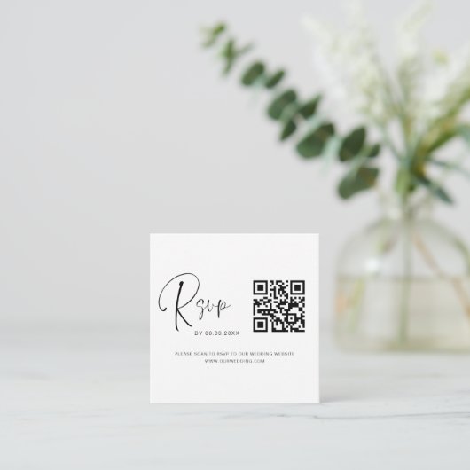 Carte D'accompagnement Budget QR Code RSVP Mariage Photo Website (Debout devant)