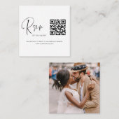 Carte D'accompagnement Budget QR Code RSVP Mariage Photo Website (Devant / Derrière)