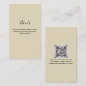 Carte D'accompagnement Budget QR Code Website RSVP Mariage de l'hôtel Dét (Devant / Derrière)