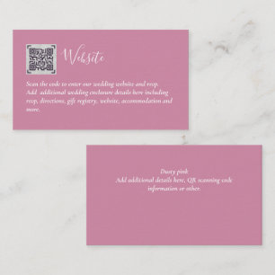 Carte D'accompagnement Budget QR Code Website RSVP Mariage de l'hôtel Dét