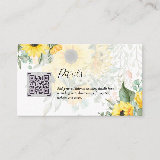 Carte D'accompagnement Budget QR Code Website RSVP Mariage de l'hôtel Dét (Devant)