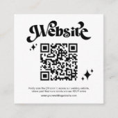 Carte D'accompagnement Budget Retro Black Script QR Code Mariage site Web (Devant)
