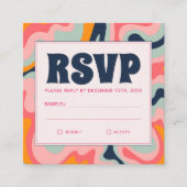 Carte D'accompagnement Budget Retro les années 70 Pastel Rose Bleu Super  (Devant)