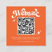 Carte D'accompagnement Budget Retro Super Script QR Code Mariage site Web (Devant)