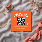 Carte D'accompagnement Budget Retro Super Script QR Code Mariage site Web
