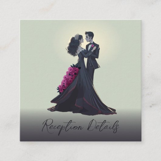 Carte D'accompagnement Budget Romantique Gothique Détails de la réception (Devant)