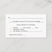 Carte D'accompagnement Budget Rose chaud & Navy Floral SM Repas RSVP (Dos)