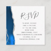 Carte D'accompagnement Budget Royal Blue Silver Mariage QR Code RSVP (Devant)