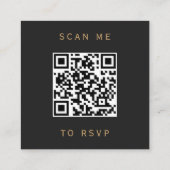 Carte D'accompagnement Budget Rust Or Agate Sombre Mariage QR Code RSVP (Dos)