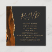 Carte D'accompagnement Budget Rust Or Agate Sombre Mariage QR Code RSVP (Devant)