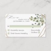 Carte D'accompagnement Budget Rustique Eucalyptus & Or SM Pas de repas RS (Devant)