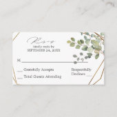 Carte D'accompagnement Budget Rustique Eucalyptus & Or SM Pas de repas RS (Devant)