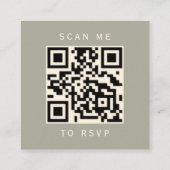 Carte D'accompagnement Budget Sage Green Gold Mariage QR Code RSVP (Dos)