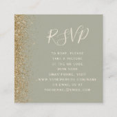 Carte D'accompagnement Budget Sage Green Gold Mariage QR Code RSVP (Devant)