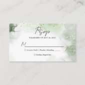 Carte D'accompagnement Budget Sage Vert Aquarelle Splash Mariage Rsvp (Devant)