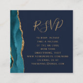 Carte D'accompagnement Budget Sarcelle Agate Marine Mariage QR Code RSVP (Devant)