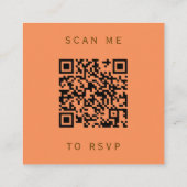 Carte D'accompagnement Budget Sarcelle Agate Tangerine QR Code RSVP (Dos)