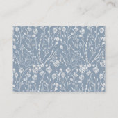 Carte D'accompagnement Budget Script Floral Dusty Blue Wedding Rsvp (Dos)