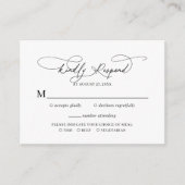 Carte D'accompagnement Budget Script Floral Dusty Blue Wedding Rsvp (Devant)