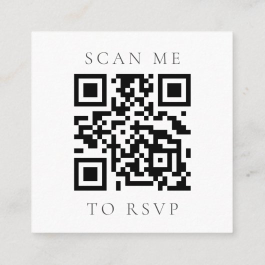 Carte D'accompagnement Budget Simple Gris Script Mariage QR Code RSVP (Dos)