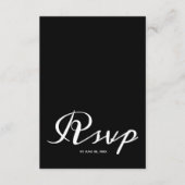 Carte D'accompagnement Budget Simple Noir Blanc Mariage RSVP QR Code (Devant)