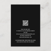 Carte D'accompagnement Budget Simple Noir Blanc Mariage RSVP QR Code (Dos)