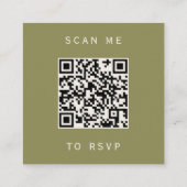 Carte D'accompagnement Budget Turquoise Gold Agate Olive Mariage QR Code (Dos)