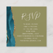 Carte D'accompagnement Budget Turquoise Gold Agate Olive Mariage QR Code (Devant)