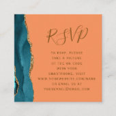 Carte D'accompagnement Budget Turquoise Gold Agate Tangerine QR Code RSVP (Devant)