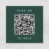 Carte D'accompagnement Budget Vert Émeraude Argent Mariage QR Code RSVP (Dos)