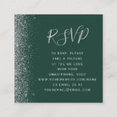 Carte D'accompagnement Budget Vert Émeraude Argent Mariage QR Code RSVP (Devant)