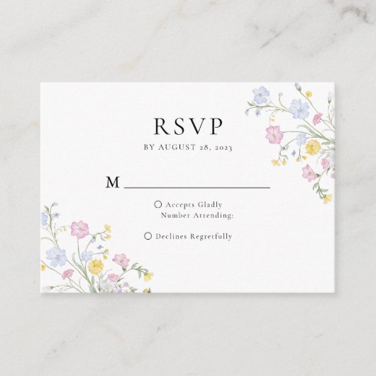 Carte D'accompagnement Budget Whimsical Rococo Floral Crest Wedding Rsvp (Devant)