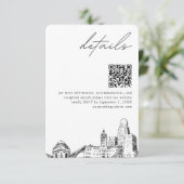 Carte D'accompagnement Buffalo Mariage moderne Détails QR Code (Debout devant)