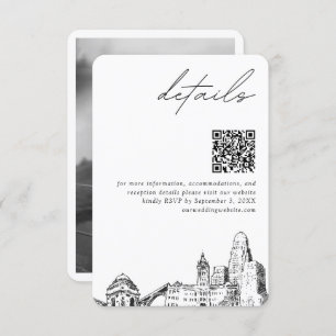 Carte D'accompagnement Buffalo Mariage moderne Détails QR Code