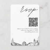 Carte D'accompagnement Buffalo Mariage moderne RSVP QR Code (Devant)