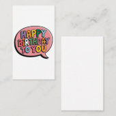 Carte D'accompagnement Bulle Joyeux Anniversaire (Devant / Derrière)